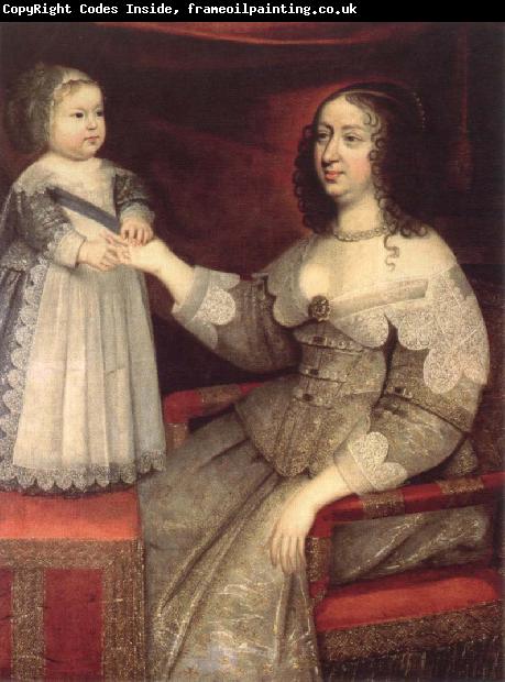 Rembrandt van rijn anne of austria with her louis xiv